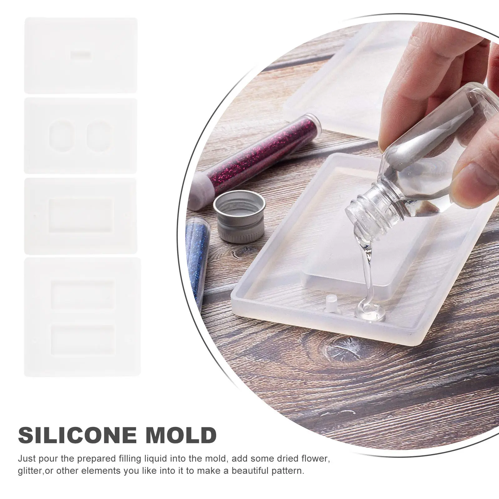 

Набор из 6 силиконовых форм для эпоксидной смолы: DIY-формы для кнопок, выключателей, декоративных панелей и домашнего декора