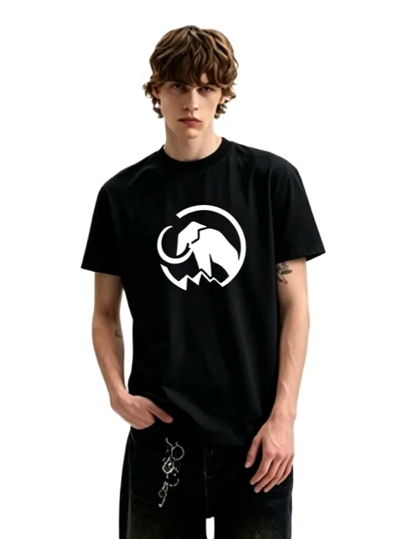 New Cotton Outdoor Casual Round-neck Short-sleeved T-shirt Graphic Printing High-end Luxury Unisex Style Both of Men and Women