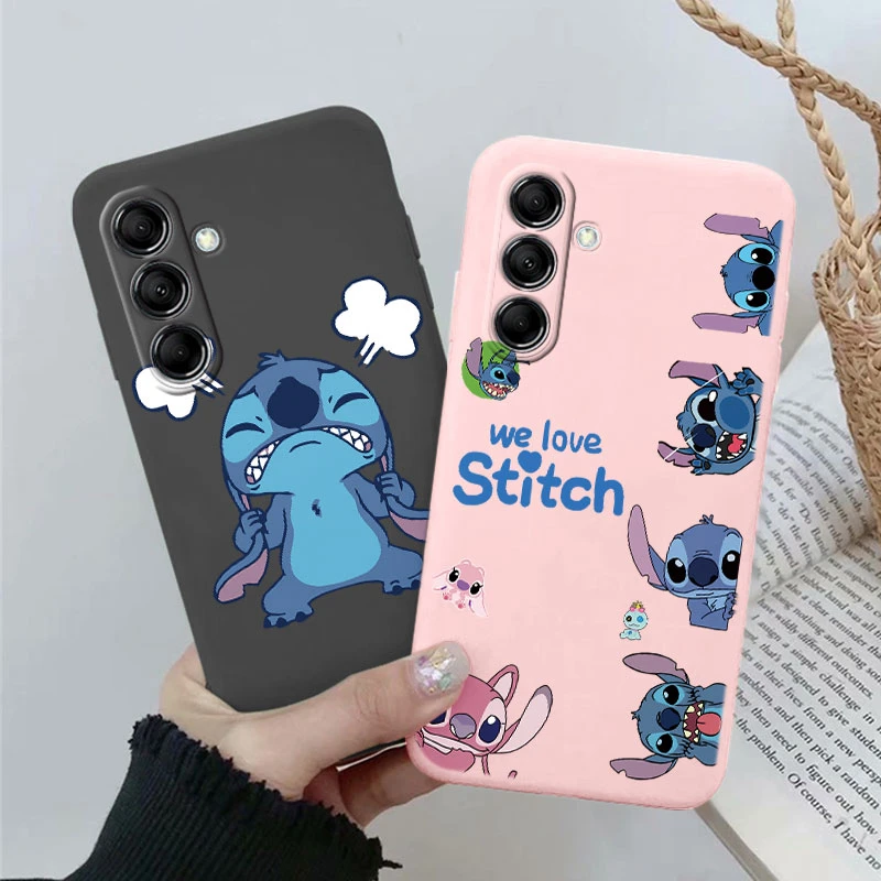 For Samsung Galaxy M34 M54 5G Kawaii Lilo Stitch Cover TPU Soft Anime Cartoon Love Funda For M 34 M54 Silicone Case Angel Shell