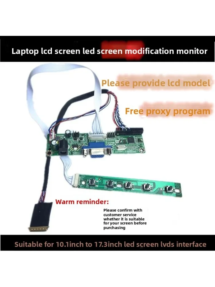 Universal LCD Controller Board Kit for 10-15.6 inch Laptop Panel, LVDS 40pin VGA HDMI-compatible Driver Board DIY Monitor