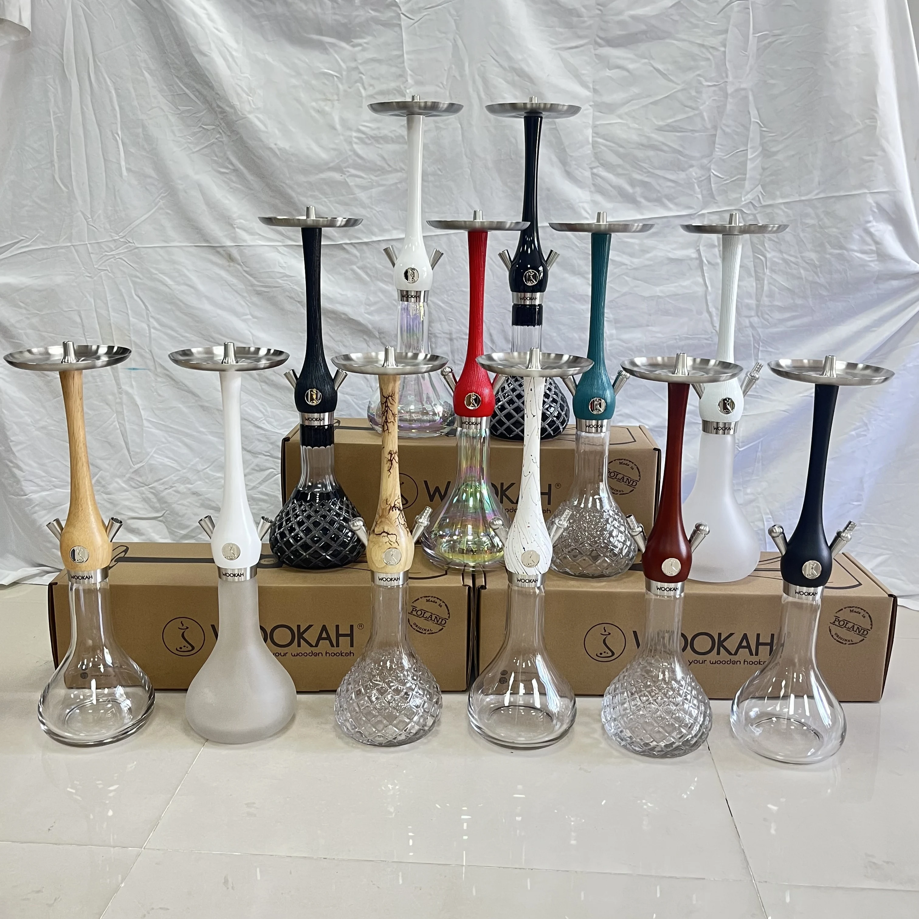 Wookah Luxury Handmade Shisha Hookah - Natural Wood Body  Stainless Steel Base Smooth Smoking Experience Home Lounge Decor