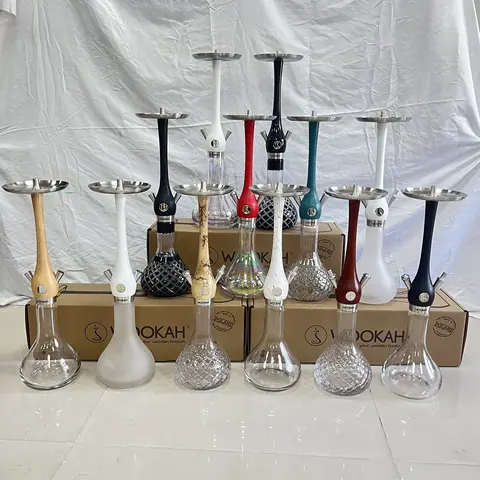 Wookah Luxury Handmade Shisha Hookah - Natural Wood Body  Stainless Steel Base Smooth Smoking Experience Home Lounge Decor