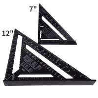 Aluminum Alloy Triangle Ruler Gauges Speed Protractor Percision Measurement Tool Miter Carpenter Line Scriber Saw Guide 7''/12\