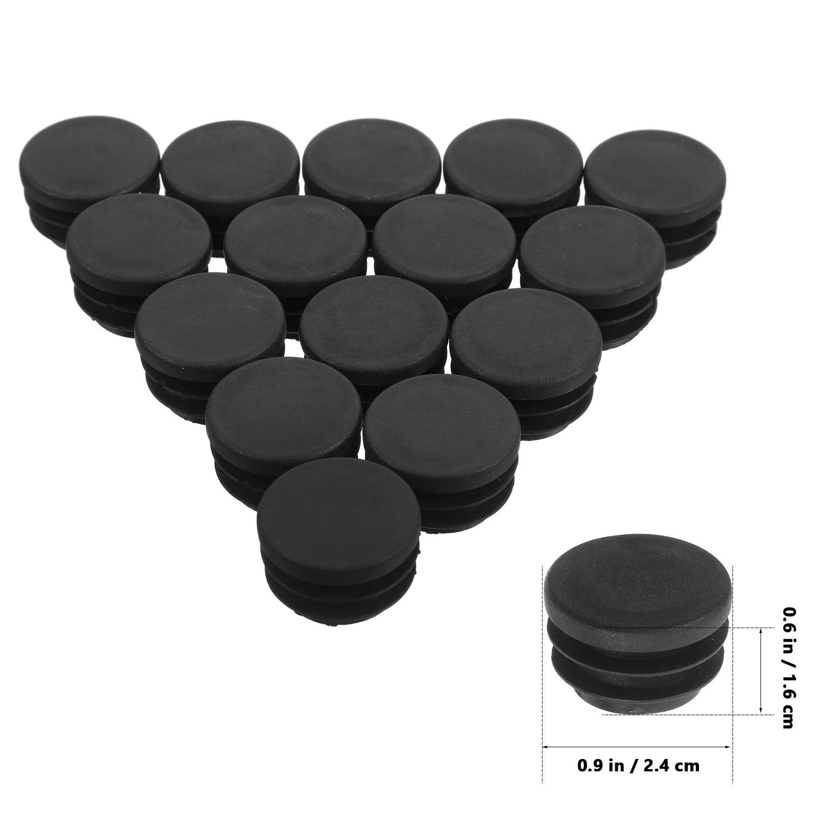 30Pcs Round Plastic Tubing End Caps Chair Leg Caps Furniture Protection Plugs Black Round Tube Inserts Stable Support