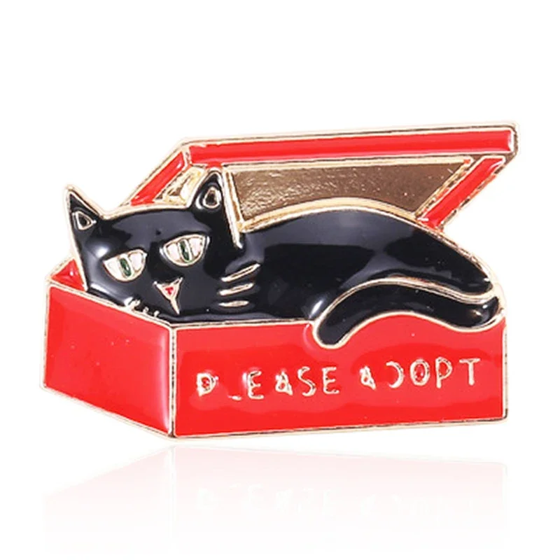 

Blucome Cute Cat Brooch Enamel Animal Gift Box Corsage for Women Men Kids Sweater Bag Hijab Pins Casual Jewelry Christmas Gifts