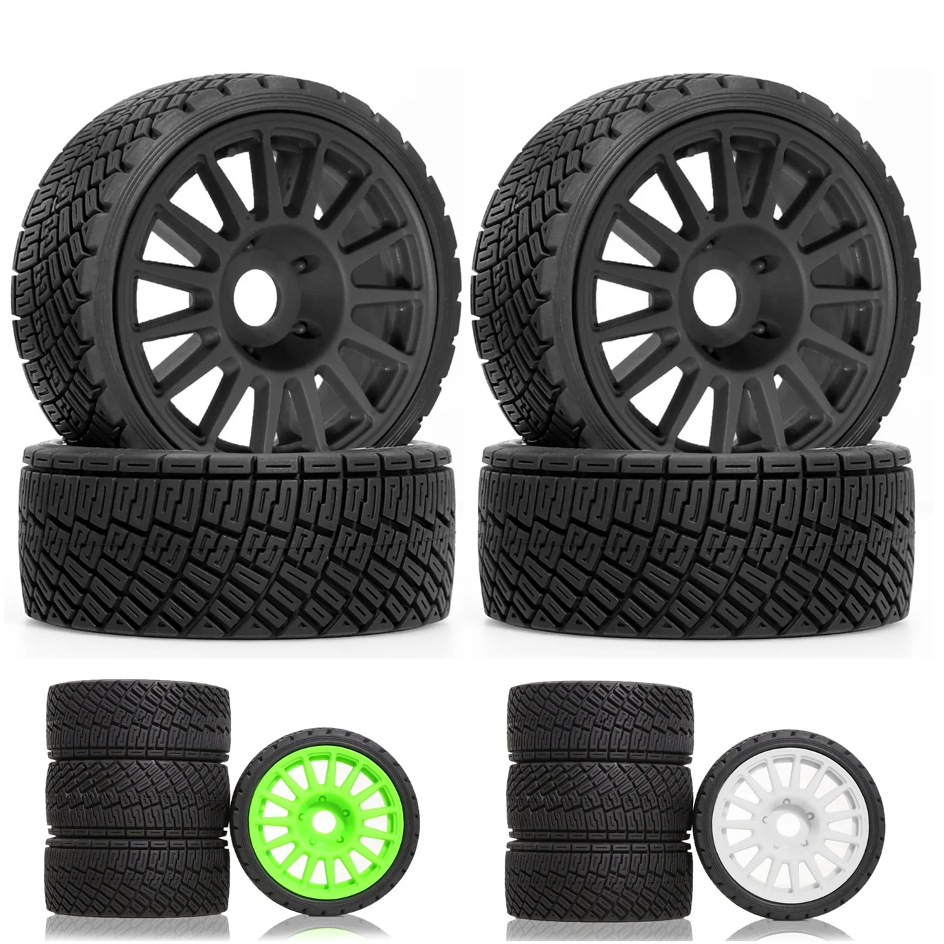 

RC 1:8 100mm RC Rally Off-Road Buggy Tires Wheel 17mm Hex for 1/7 1/8 ARRMA Traxxas Redcat Team Losi Kyosho HPI WR8 HSP RC Car