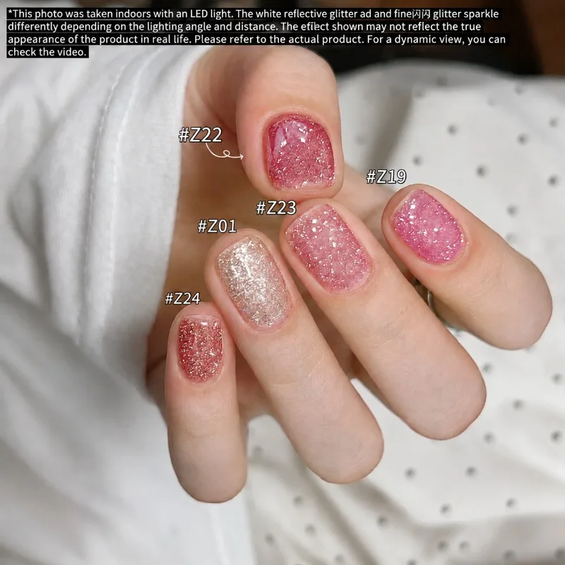 Star‑river Diamond Crushed Nail Gel Dual Super‑sparkle Bottle‑pack Party‑ready Gel Ice‑transparent Reflective Fine Glitter