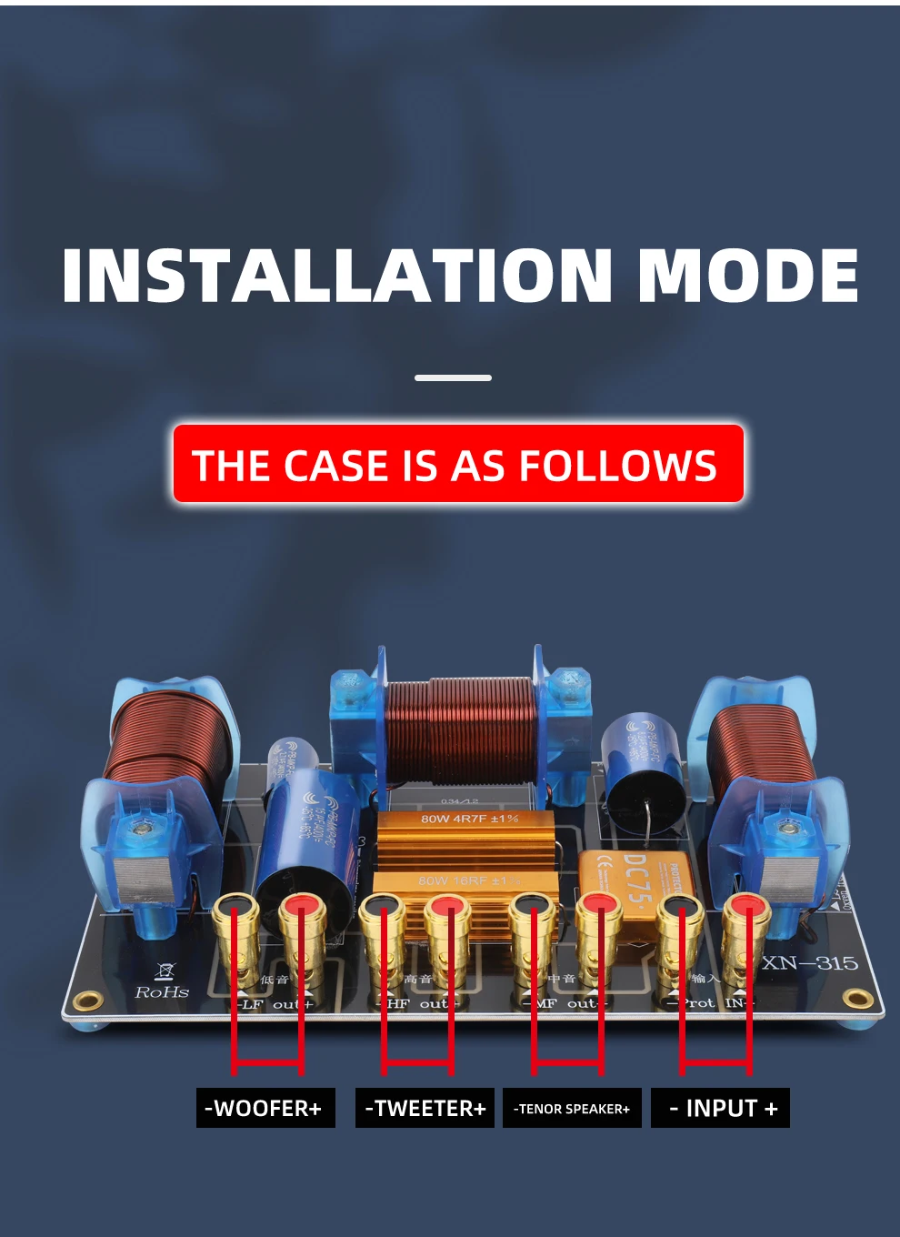 3-Wege-Frequenzweiche mit hoher Leistung, für professionelle Line-Array-Soundsysteme, Hoch-/Mittel-/Tiefpass-Frequenzweiche für 12-, 15- und 18-Zoll-Lautsprecher – Detail 6