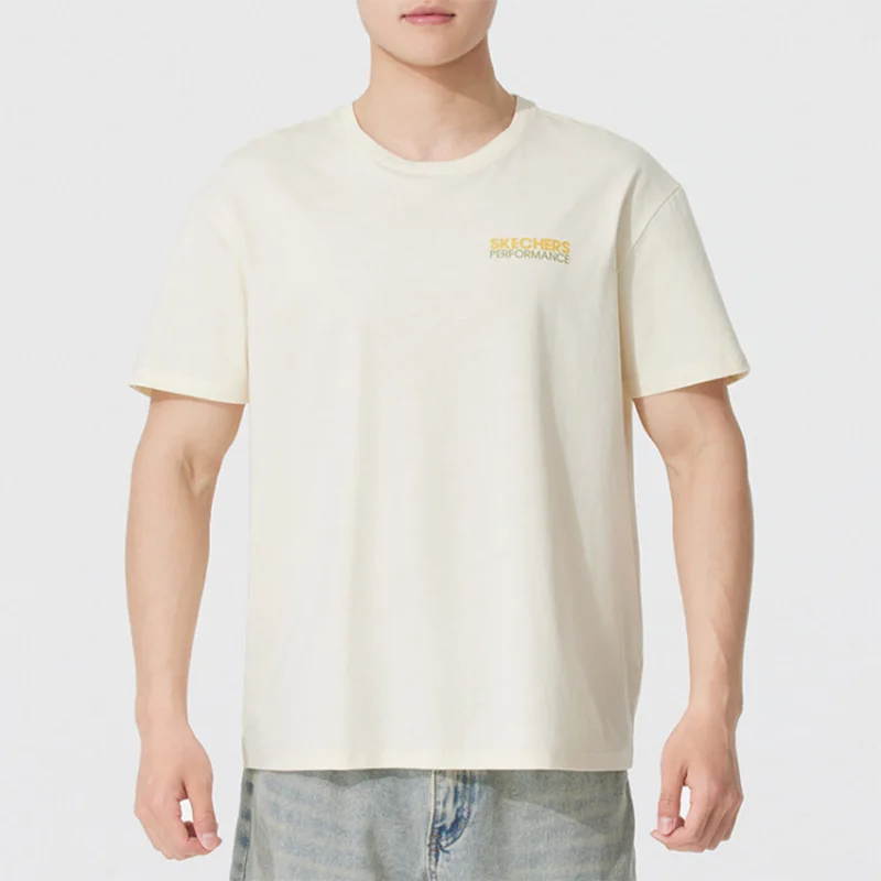 Skechers Quick-Dry Short-Sleeved Men's Summer Breathable T-Shirt for Fitness, Running, and Sports Half-Sleeve P225U123-00NA