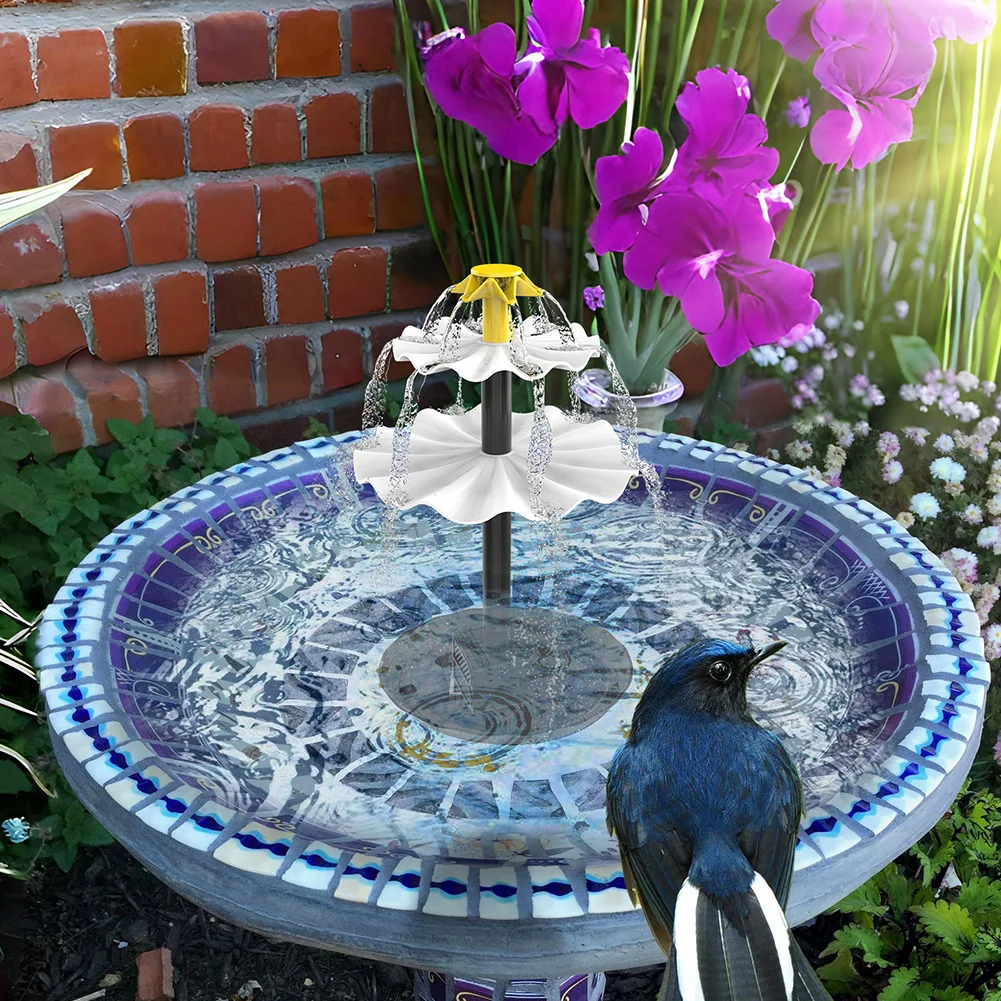 3-Tier Solar Bird Bath Fountain with Solar Panel Decorative Fountain Water Fountain with Birdbath for Yard Patio Deck Decoration
