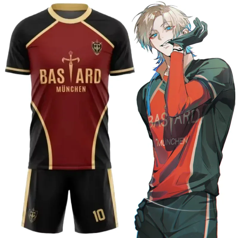 Anime Blue Lock Kaiser Camisa Conjunto Trajes Cosplay Bastard Munich #   10 Michael Kaiser Camisas de futebol Shorts Impressão 3D