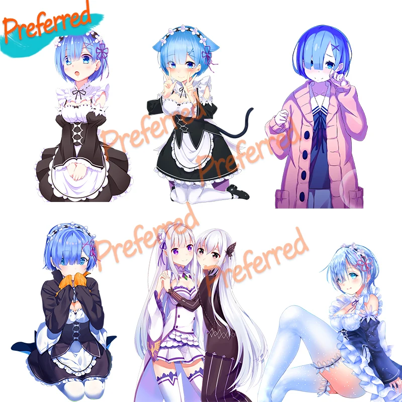 

Всепогодная наклейка Re:Zero Echinda и Emilia, наклейка для всех ваших автомобилей, гоночный ноутбук, багажник, ящик для инструментов, оконный бампер