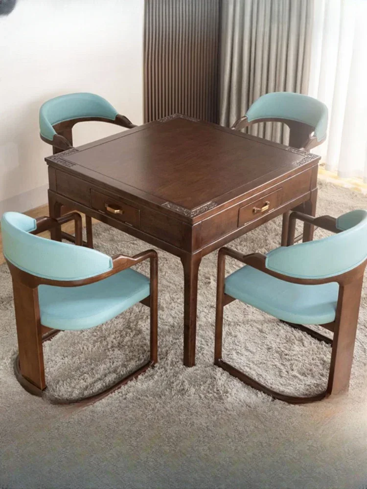 Wood Mahjong Table Automatic Household Electric Mahjong Machine New Chinese Dining Table Dual-Purpose in One Multi-Function
