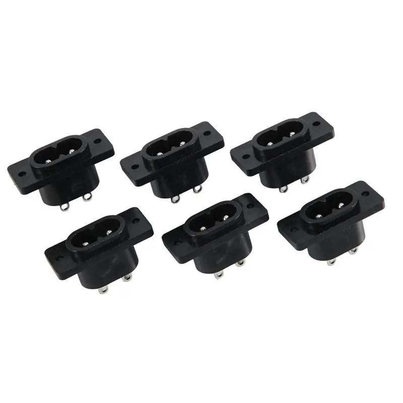 6 X AC 250V 2.5A IEC320 C7 Socket Solder Cup Pins Power Connector-B61B