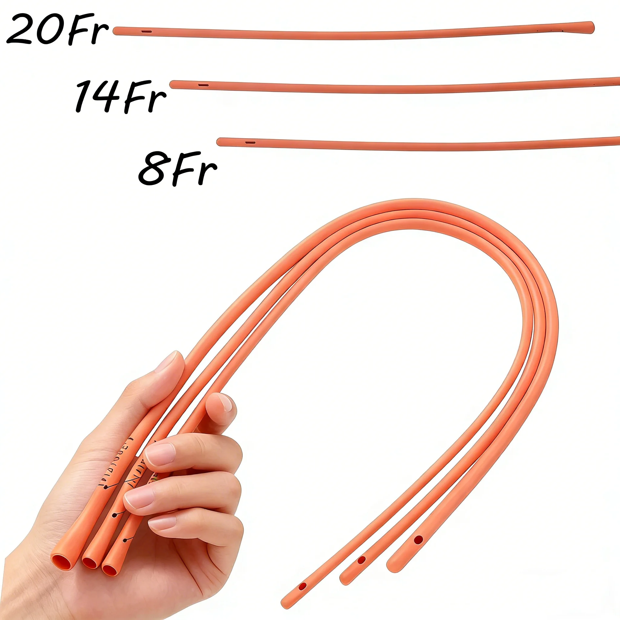 8Fr/14Fr/20Fr Red Latex Medical Tubing Durable Flexible Twist-Resistant Laboratory Clinical Delivery Tubing