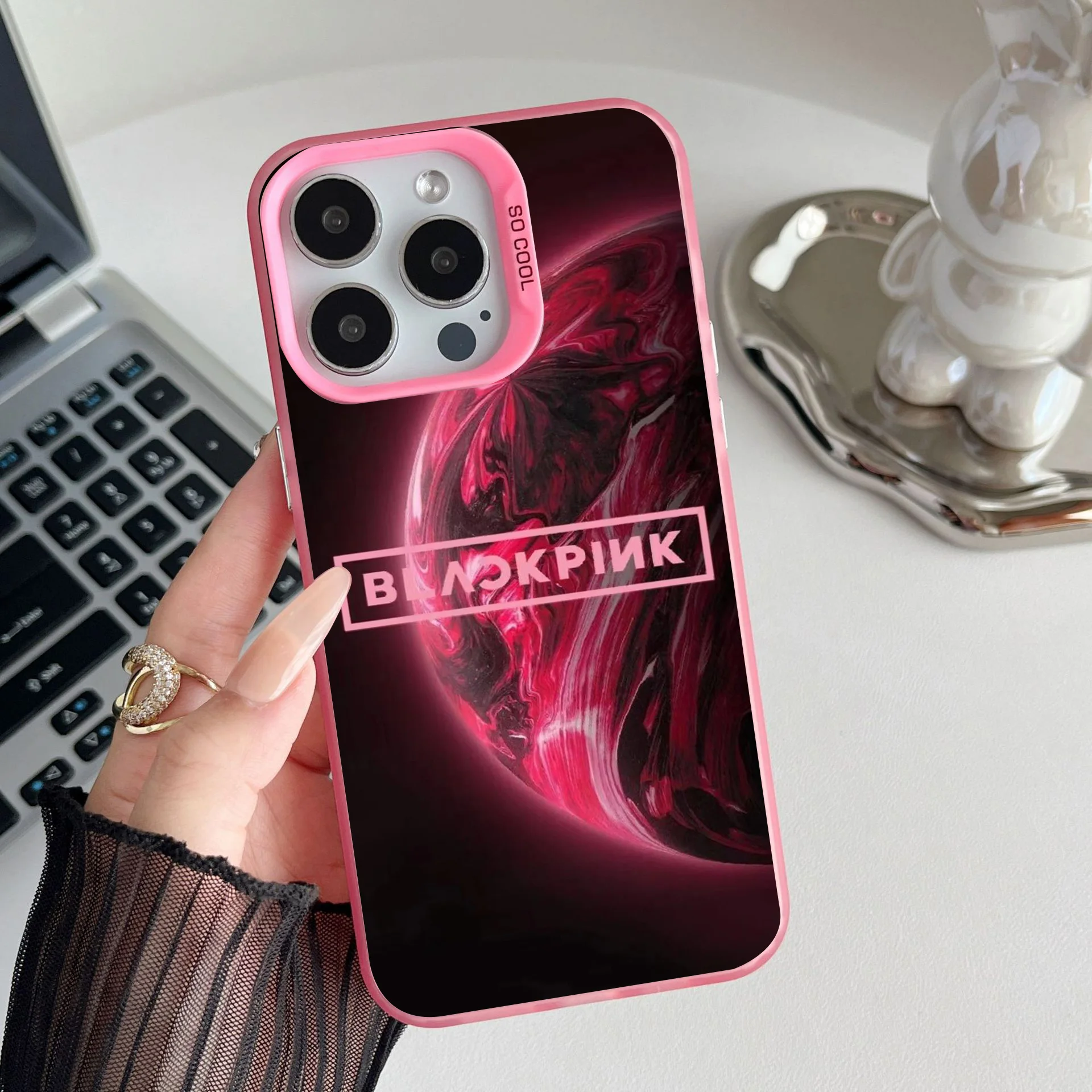 B-Blackpinkes Phone Case For iPhone 16 15 14 13 12 11 mini Pro Max X XR XS MAX 8 7 Plus Anti Fall Matte Back Cover Pink Shell