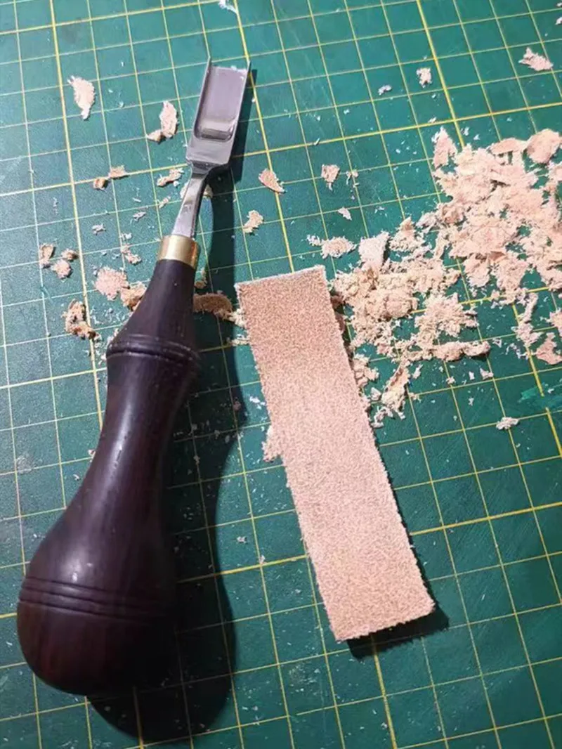 QIANYU Leather Wide Shovel Scraper Handmade Leather Goods DIY Tool M390 Stainless Steel High Retention Anti Rust Thinning Knife