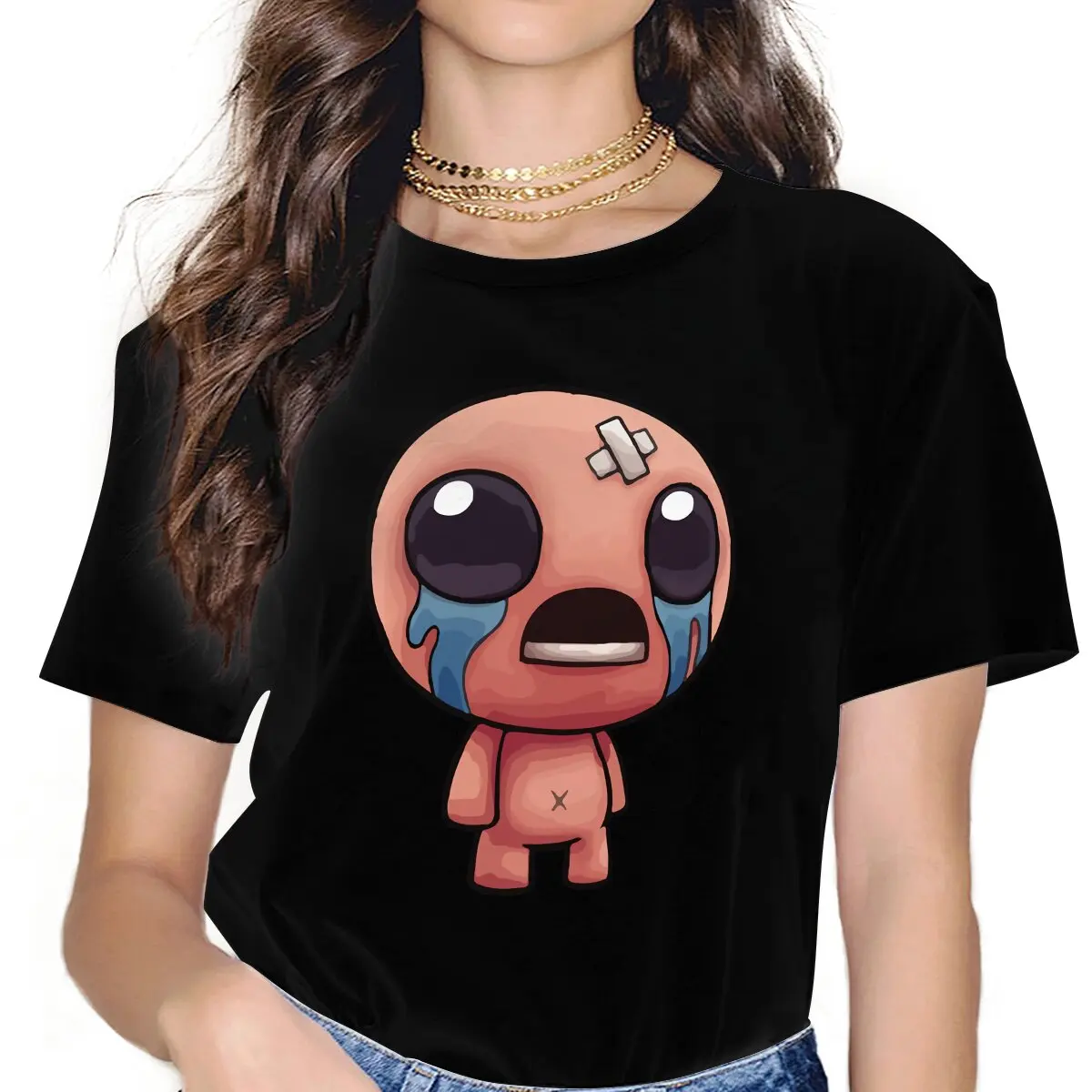 Vintage Hurt T-Shirts Women Crew Neck T Shirts The Binding of Isaac Game Short Sleeve Tee Shirt Gift Idea Tops