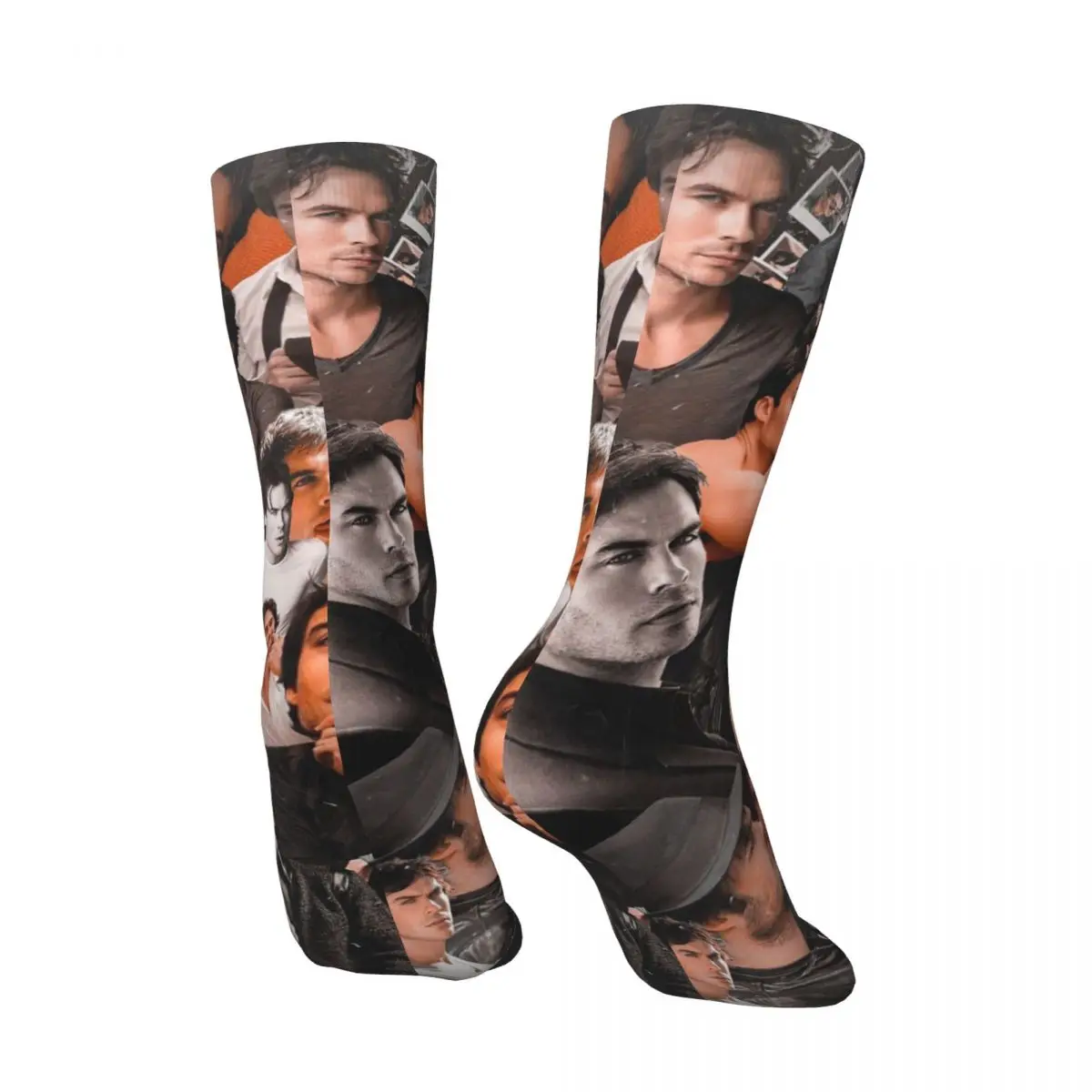 Ian Somerhalder Collage Damon Socks for Women Men Unisex Funny Happy Socks Novelty Street Style Crazy Sock