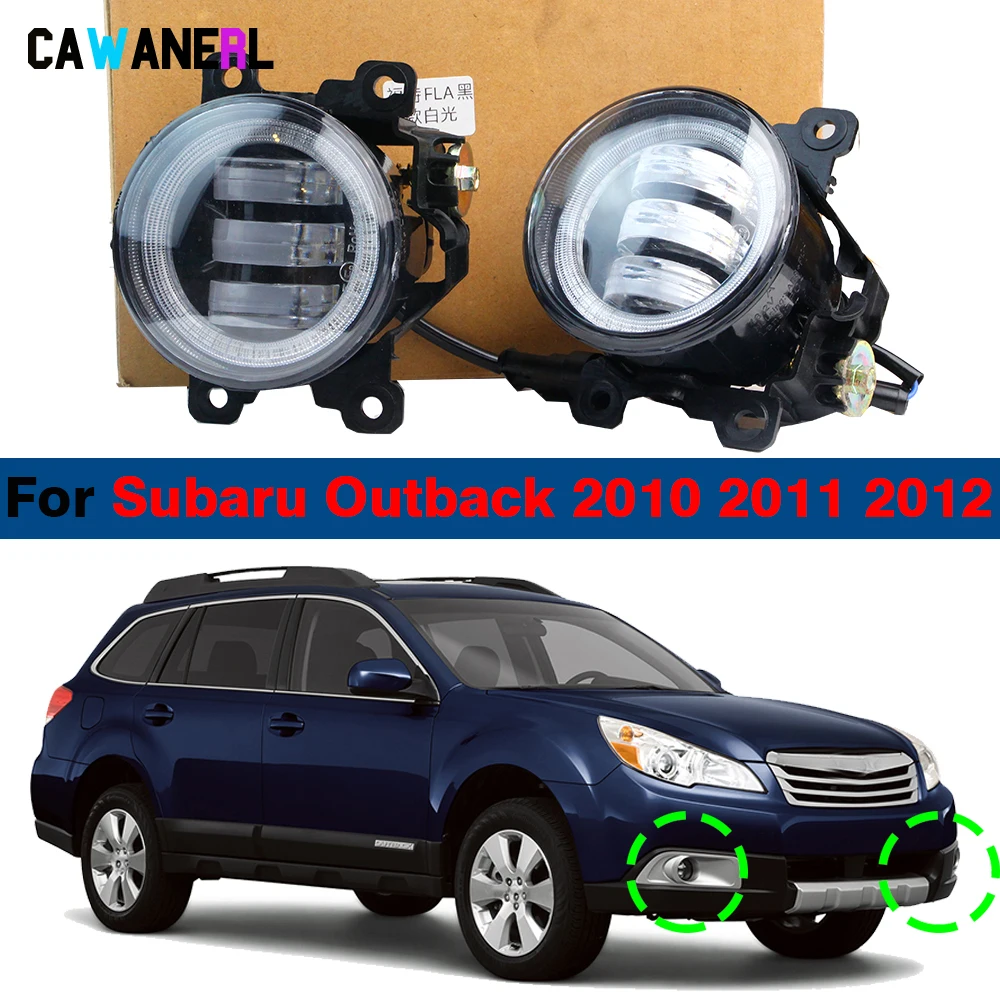

2 Pieces Angel Eye LED Fog Light DRL Accessories For Subaru Outback 2010 2011 2012 30W Car Fog Daytime Running Lamp H11 12V