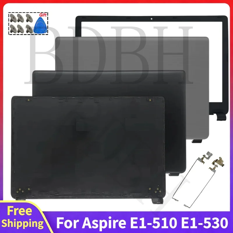For Aspire E1-510 E1-530 E1-570 E1-532 E1-572G E1-572 Z5WE1 Replace Laptop Rear Lid Top Case Front Bezel Hinges Black Grey Cover