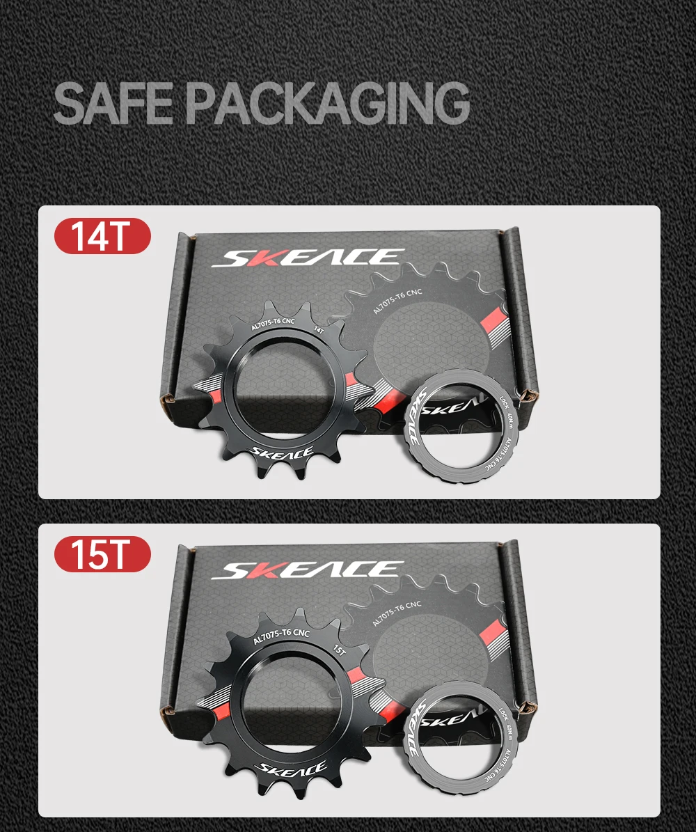 SKEACE Fahrrad Single-Speed Kassette 14T 15T 16T 17T 18T Fixed Gear Fahrrad Schwungrad Kettenrad Cog Fixie Track Bike Locking Ring – Detail 7