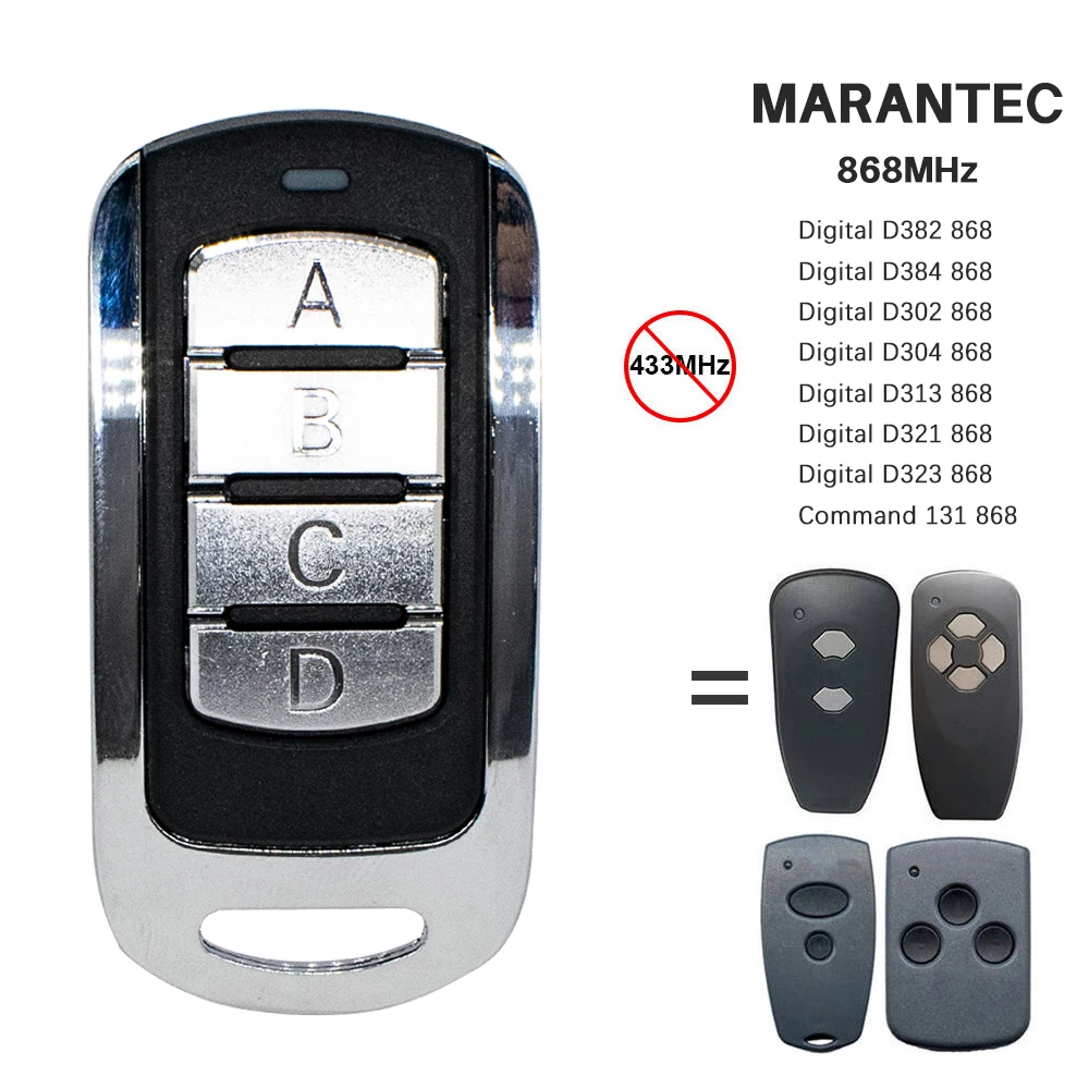 Copy HS HSM HSE MARANTEC 868MHz Garage Door Remote Control Gate HSE2 HSE4 HSM4 HS2 868 Only 868MHz Fixed Code Clone