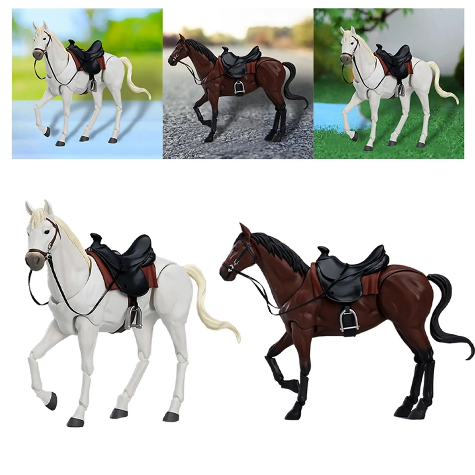 1/12 Scale Action Figures Figurine Mini Size Horse Figurine Dollhouse Decor