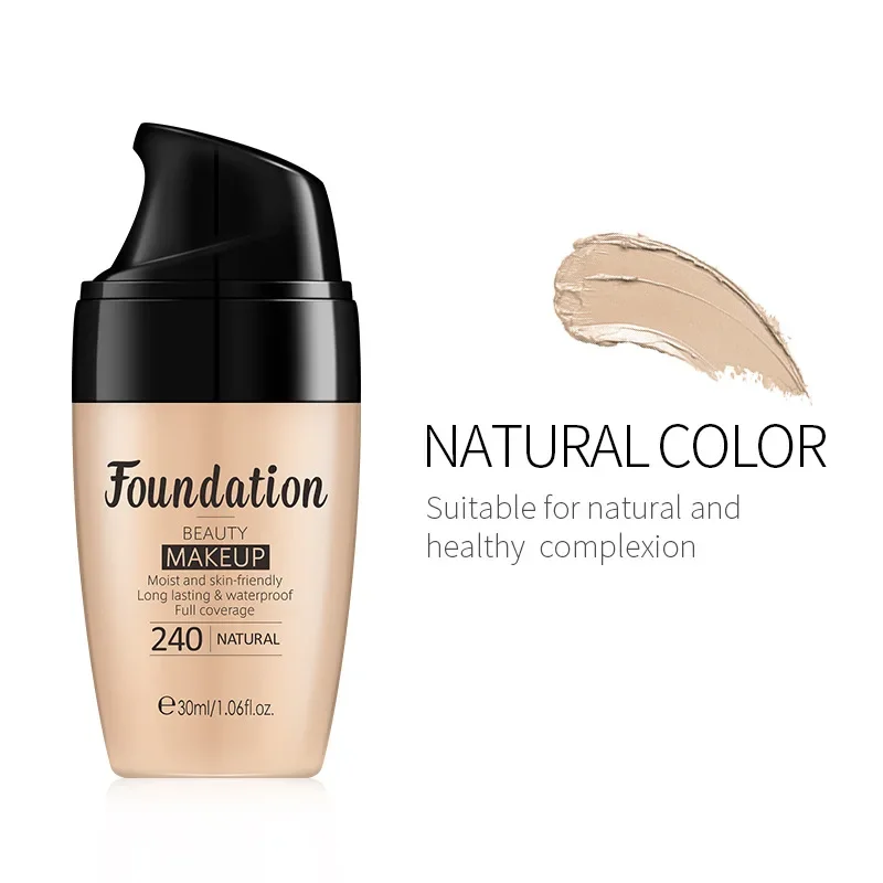 Liquid Foundation Moisturizing Long Lasting Face Comestics Natural Brighten Cover Dark Circle BB Cream Face Base Tone Make Up