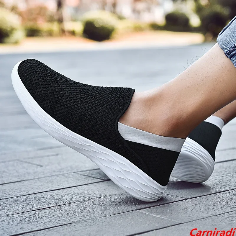 

Unisex Flying Weave Breathable Casual Shoes Women Lightweight Couple Sport Slip-on Sneakers Men Non-slip Baskets Jogging Shoes