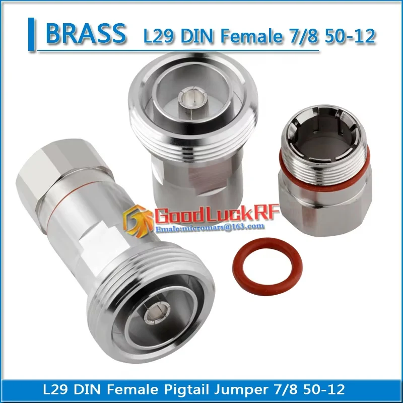 

High-quality L29 DIN Female & Male Clamp Solder for 1/2" 7/8 corrugated cable LMR600 50-12 RF connector Standard Andrew Brass