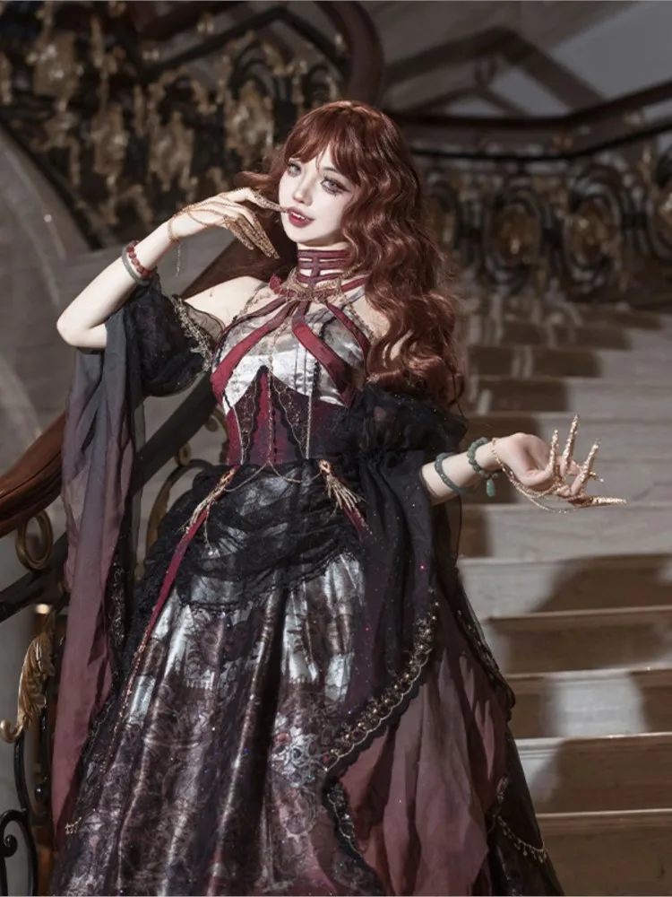 Elegant classical dark Gothic dress
