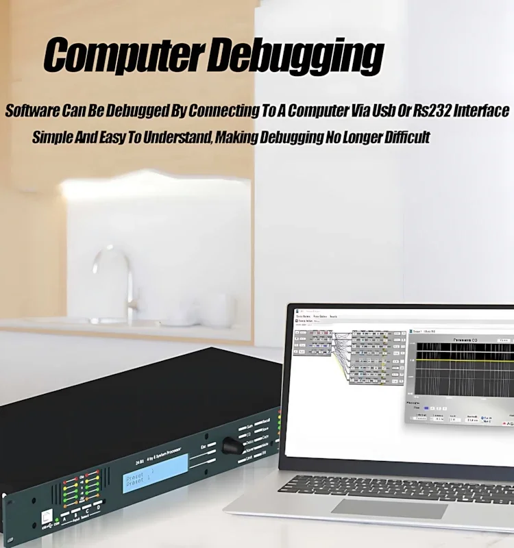 Paulkitson 4.8sp Professioneller Digitaler Audioprozessor 4-Eingänge 8-Ausgänge Bass-Divider Linear-Array-Prozessor für Live-Bühnenauftritte – Detail 6