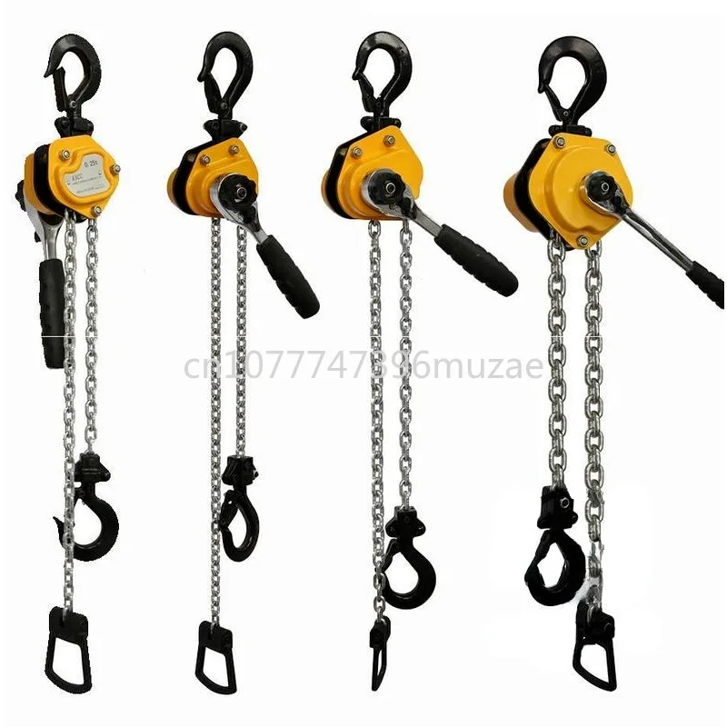 Mini Hand Chain Hoist Hook Mount Capacity Lift Portable Manual Lever Block Lifting Hand-cranked Gourd 0.25/0.5 Ton 1.5/3Meter