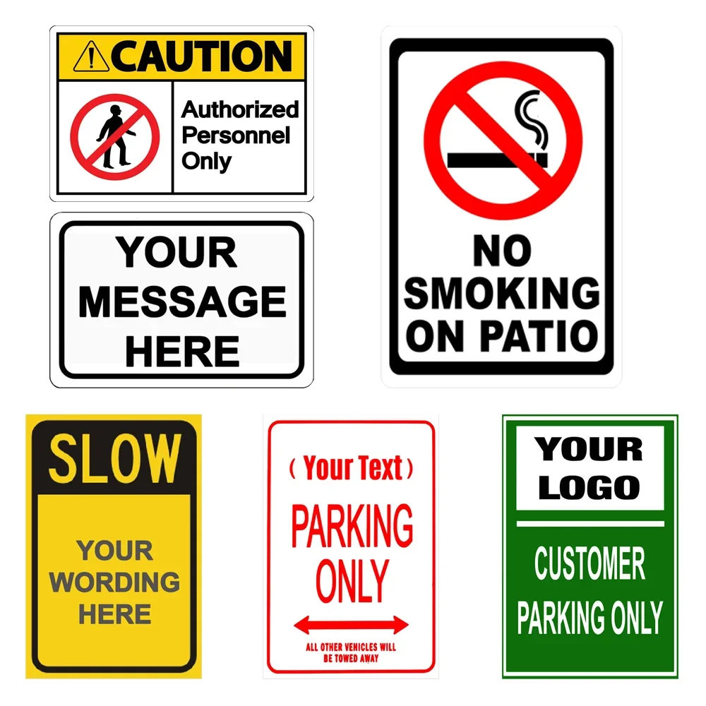 Customer Parking Only, Metal Sign, Personalized Style Metal Plates, No Smoking, YOUR TEXT/LOGO/IMAGE, Warining Decoration,WYD9