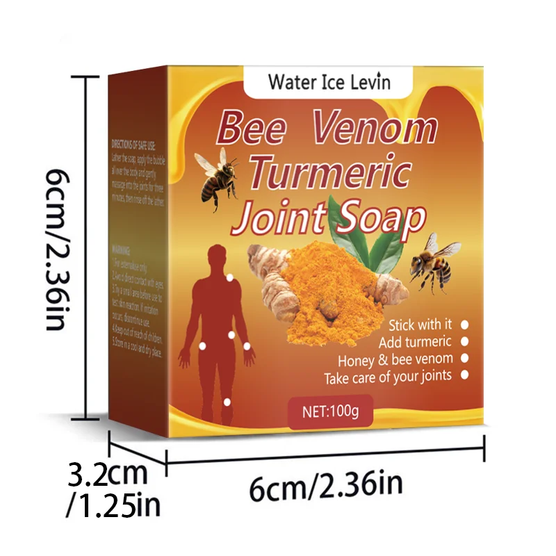 Bee venom turmeric soap, relieve joint pain, whitening, underarm legs, body cleansing, whitening, face soap, skin rejuvenation