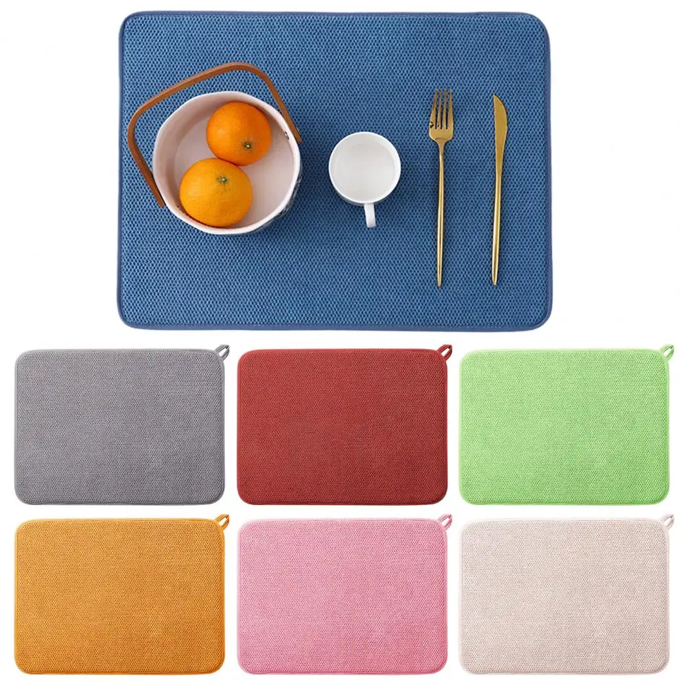 

Heat-resistant Table Mat Quick-drying Placemat Super Absorbent Microfiber Drying Mat Non-slip Draining Pad Set