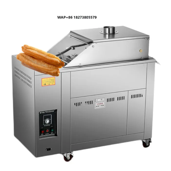 Automatic Flip Fried Twisted Stick Frying Machine Oil-Water Separation Fried Dough Sticks Making Production Equipment