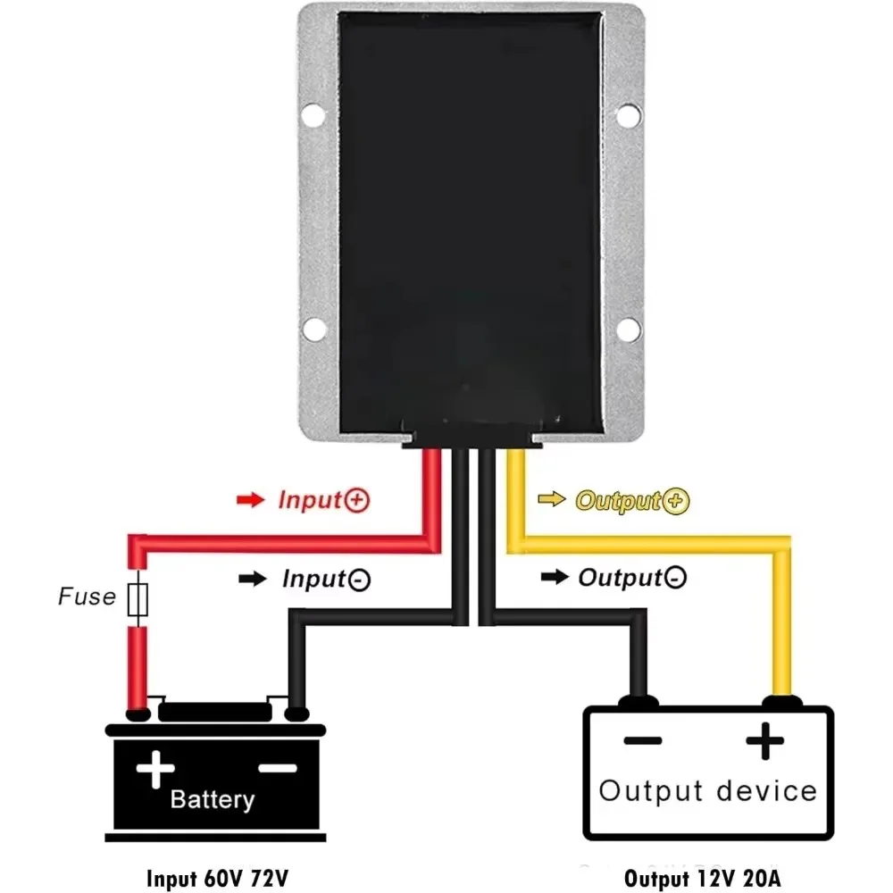 DC/DC Regulator 60V 72V Step Down to 12V 5A 10A 15A 20A Waterproof Converter Power Supply Module Buck Transformer for Golf Cart 3