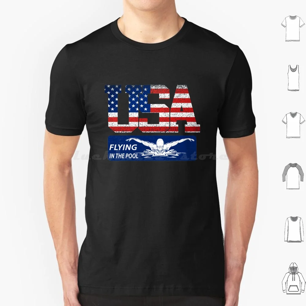 Vintage Flying In Pool Usa Flag Swimming World Record 2021 T Shirt Men Women Kids 6Xl Us Swimming Team Caeleb Dressel Swimming