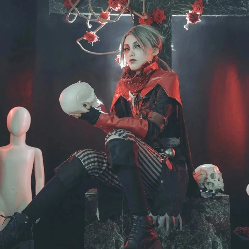 Aesop Carl Cosplay Costume Game Identity V Exorcist Embalmer Cosplay Costume Halloween Outfit Uniform Shoes Wig Custom Made