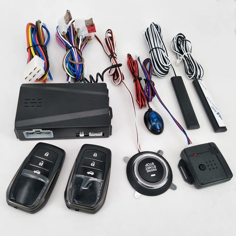 

12V Car Alarm Passive Keyless One Button Start Remote Control System Auto Central Lock Push Button Start Stop Automotive PKE