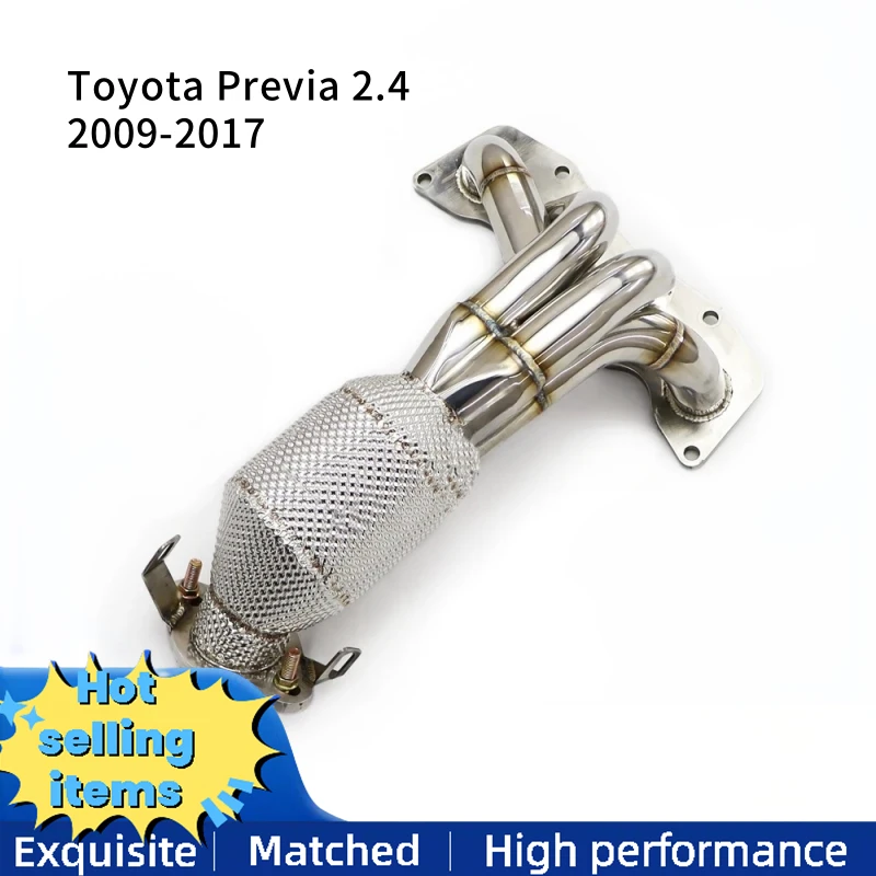 High performance stainless steel exhaust pipe for 2009-2017 Toyota Previa 2.4 exhaust system without catalytic downpipe