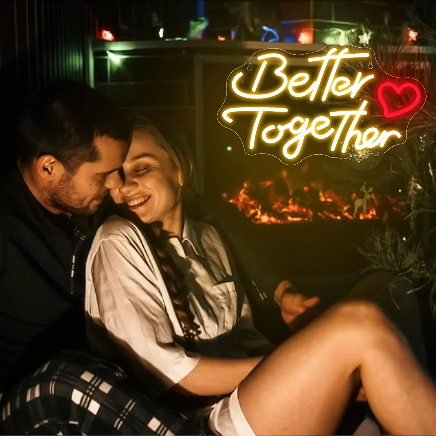 Better Together Neon Sign with Heart, Wedding Neon Sign for Wall Decor, Bar, Bedroom, Engagement Party, Birthday Gift