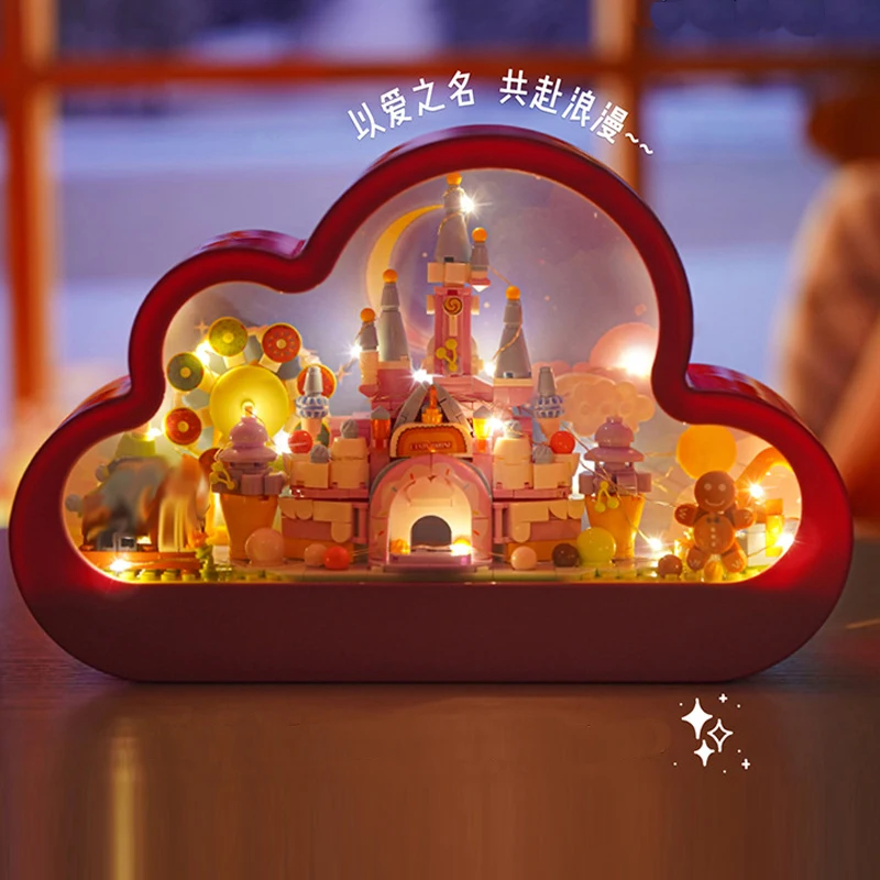 Ensemble de blocs de construction de château pour filles, maison de conte de fées, Kit de construction à assembler, Mode, décoration de maison, de bureau, cadeau d'anniversaire et de noël