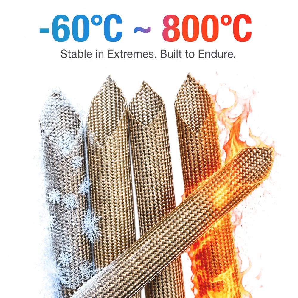800 deg C fiberglass sleeve ID 1/2.5/3/4/5/6/8/10/12/14/16/18/20/25/30mmTemperature resistant insulation sheath for wires