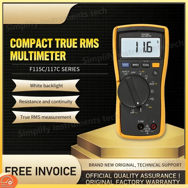 Digital Multimeter High Precision Auto Ranging True RMS AC DC Voltage Current Resistance Continuity Diode Test for