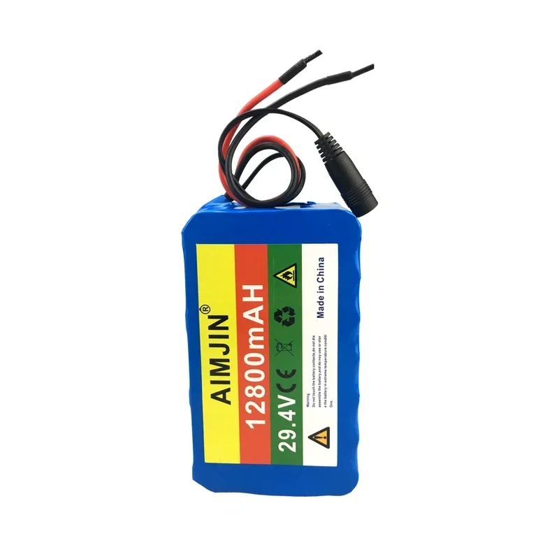 29.4V 12.8Ah 18650 Lithium Ion Battery Pack 7S4P with Built-in BMS And Charger Large Capacity for Electronics