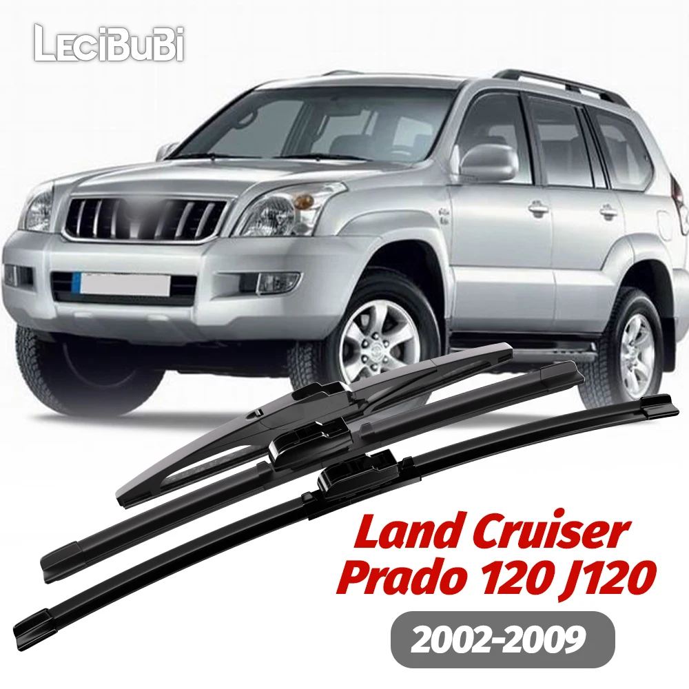 1 conjunto de lâminas de limpador de para-brisa dianteiro e traseiro, limpadores de para-brisa para Toyota Land Cruiser Prado 120 J120 2002-2009 2003, acessórios