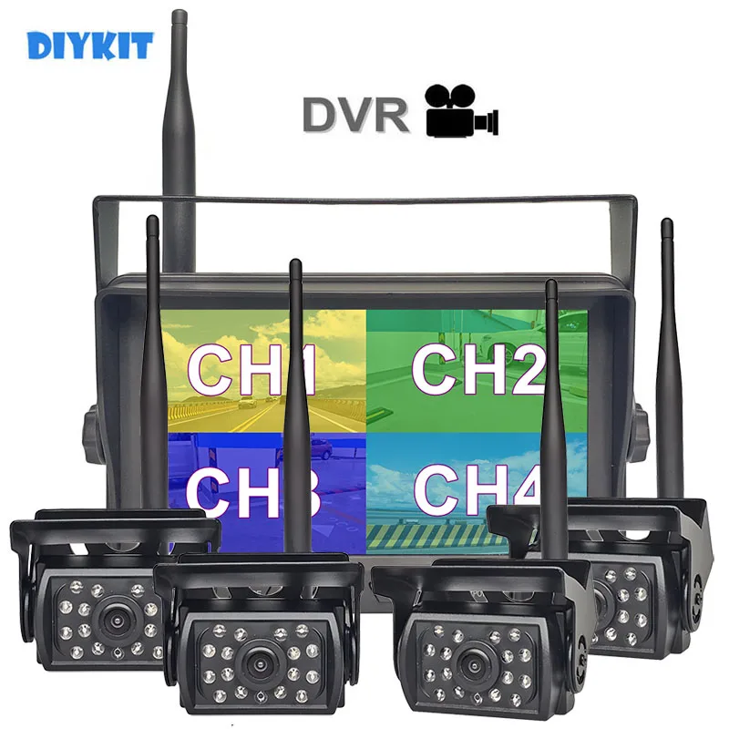 

DIYKIT Wireless 7inch AHD IPS DVR Car Monitor 720P IR Night Vision Reverse Backup Recorder Wifi AHD Camera for Bus Car Truck